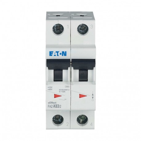 FAZ-K63/2 - FAZ-K63/2 278804 Y7-278804 EATON ELECTRIC Miniature circuit breaker (MCB), 63A, 2p, K-Char, AC