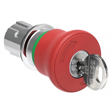LPSB6844R621E - LPSB6844R621E LOVATO Metallic mushroom lock, unlocking by rotation according to ISO 13850 Ø 40mm Red R621E