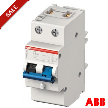 F402A40/0.03 - F402A40/0.03 2CCF552110E0400 ABB F402A40/0,03 Residual current operated circuit breaker 2 Poles 40A ~230/400V