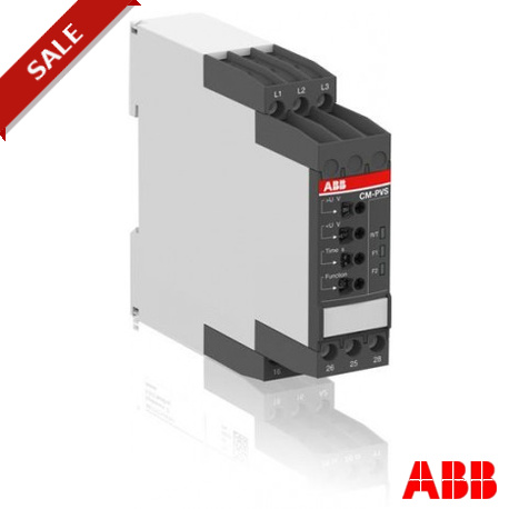 1SVR730794R1300 - CM-PVS.31S 1SVR730794R1300 ABB CM-PVS.31S Three-phase monitoring relay 2c/o, 0,0.1-30s, L1-L2-L3 3x160-300VAC