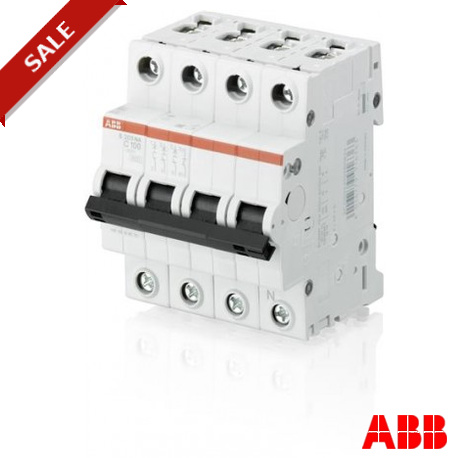 2CDS253103R0824 - S203-C100NA 2CDS253103R0824 ABB Miniature Circuit Breaker S200 80-100A 4P C 100 A
