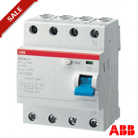 2CSF204001R4950 - F204AC-125/0,5 2CSF204001R4950 ABB F204 AC-125/0,5 Residual Current Dev.
