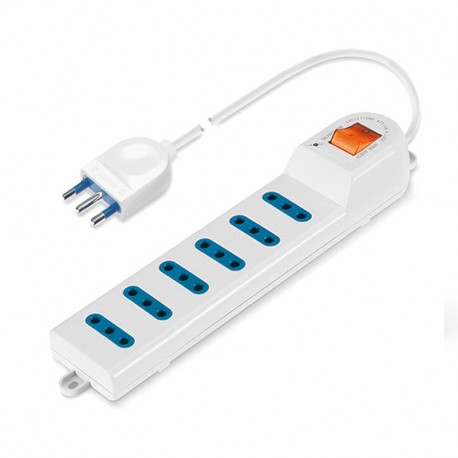 160.237/C - 160.237/C SCAME 6-OUTLET SOC. 2P+E 16A + LUMINOUS SWITCH