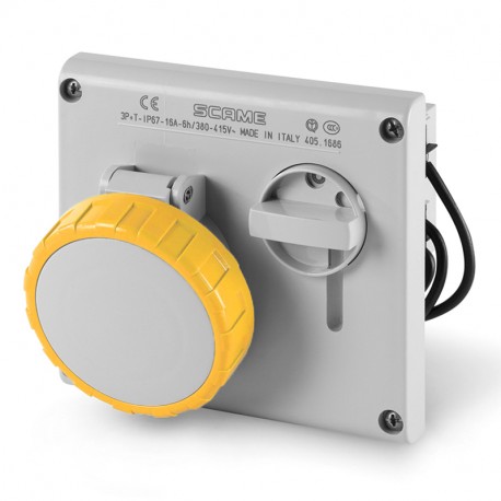 405.1672 - 405.1672 SCAME INTERLOCKED SOCKET 3P+E IP67 16A 4h
