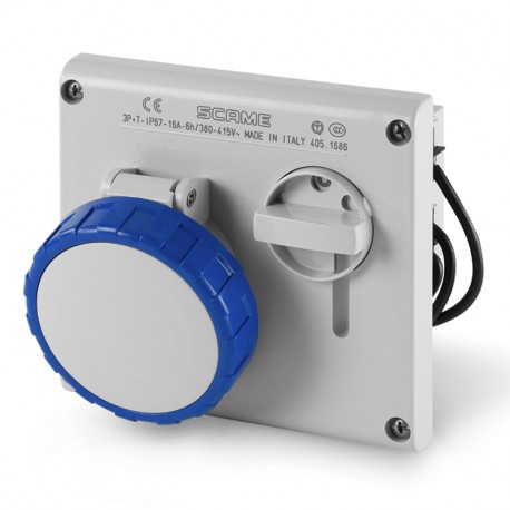405.1674 - 405.1674 SCAME INTERLOCKED SOCKET 3P+E IP67 16A 9h