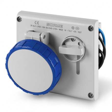 405.1675 - 405.1675 SCAME INTERLOCKED SOCKET 3P+N+E IP67 16A 9h