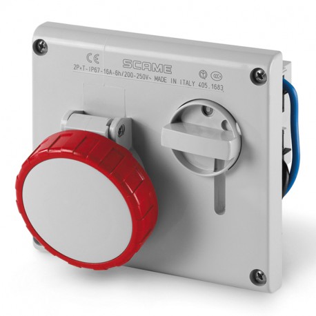 405.1678 - 405.1678 SCAME INTERLOCKED SOCKET 2P+E IP67 16A 9h
