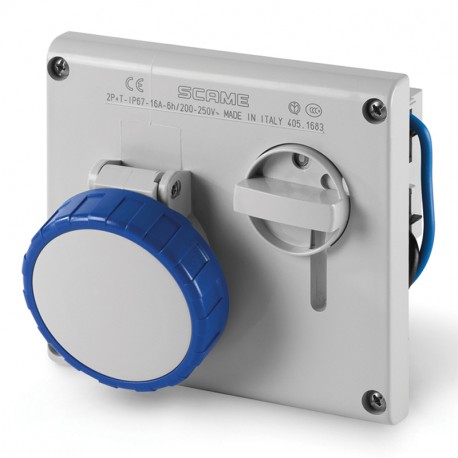 405.1683 - 405.1683 SCAME INTERLOCKED SOCKET 2P+E IP67 16A 6h
