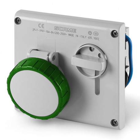 405.16832 - 405.16832 SCAME INTERLOCKED SOCKET 2P+E IP67 16A 2h 50V