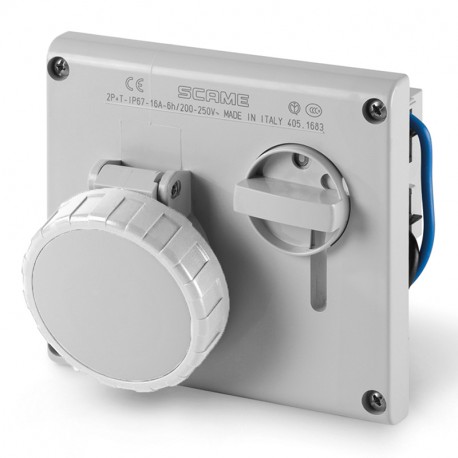 405.16833 - 405.16833 SCAME INTERLOCKED SOCKET 2P+E IP67 16A 12h