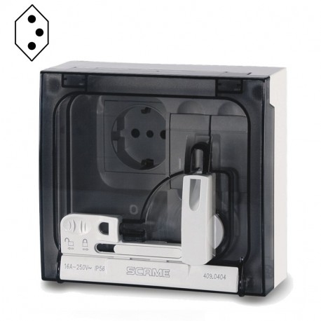 409.0417 - 409.0417 SCAME DOMESTIC INTERLOCKED SOCKET 2P+E IP56