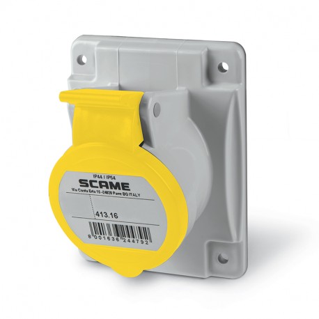413.1660 - 413.1660 SCAME FLUSH-MOUNTING SOCKET 2P+E IP44 16A 4h