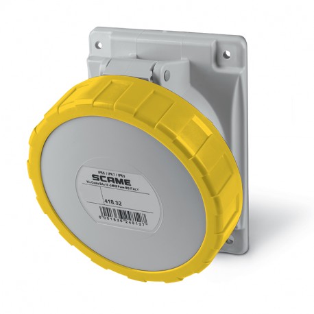 418.3260 - 418.3260 SCAME FLUSH-MNT. SOCKET 2P+E IP66/IP67 32A 4h