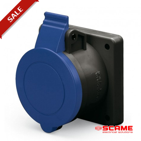 422.1663/R.K - 422.1663/R.K SCAME BLACK Panel Skt 2P+E IP44 16A 6h 62 x 62