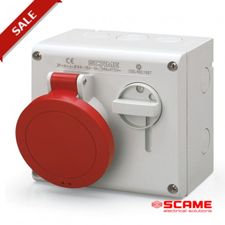 500.M32875 - 500.M32875 SCAME INTERLOCKED SOCKET 3P+N+E IP44 32A 11h