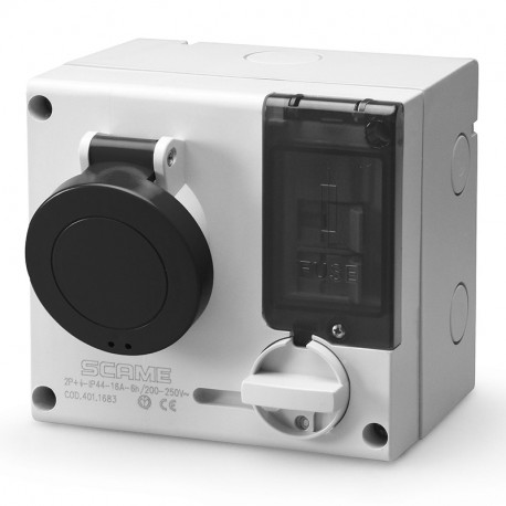 501.M16836 - 501.M16836 SCAME INTERLOCKED SOCKET 2P+E IP44 16A 7h