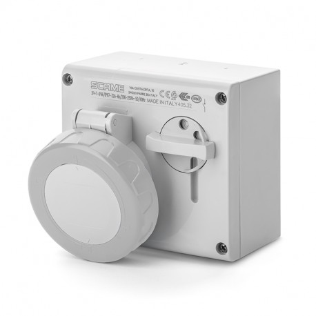 505.32833 - 505.32833 SCAME INTERLOCKED SOCKET 2P+E IP67 32A 12h