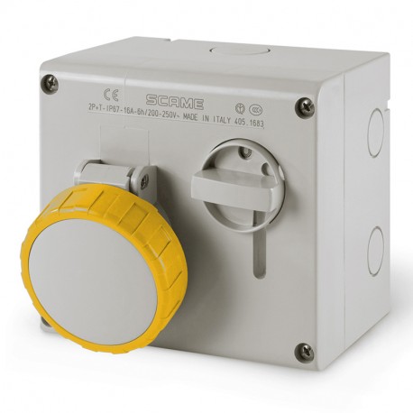 505.M1670 - 505.M1670 SCAME INTERLOCKED SOCKET 2P+E IP67 16A 4h