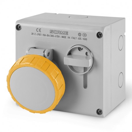 505.M1672 - 505.M1672 SCAME INTERLOCKED SOCKET 3P+E IP67 16A 4h