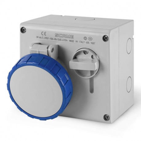 505.M1675 - 505.M1675 SCAME INTERLOCKED SOCKET 3P+N+E IP67 16A 9h