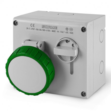 505.M16832 - 505.M16832 SCAME INTERLOCKED SOCKET 2P+E IP67 16A 2h 50V