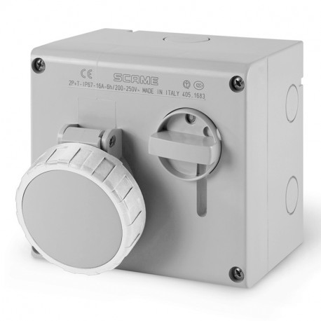 505.M16838 - 505.M16838 SCAME INTERLOCKED SOCKET 2P+E IP67 16A 8h