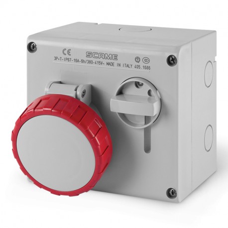 505.M1686 - 505.M1686 SCAME INTERLOCKED SOCKET 3P+E IP67 16A 6h