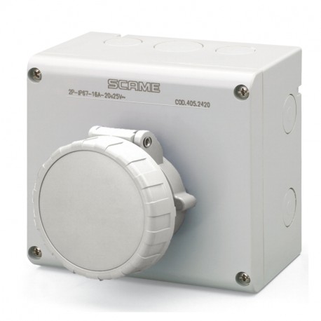 505.M2421 - 505.M2421 SCAME INTERLOCKED SOCKET 2P IP67 16A 12h