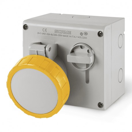 505.M3270 - 505.M3270 SCAME INTERLOCKED SOCKET 2P+E IP67 32A 4h