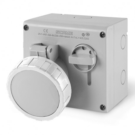 505.M32834 - 505.M32834 SCAME INTERLOCKED SOCKET 2P+E IP67 32A 3h