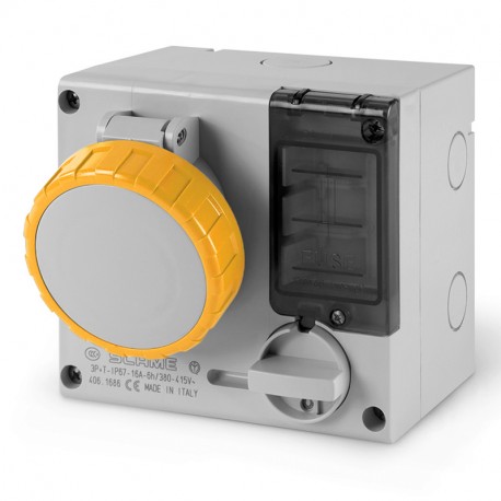 506.M1672 - 506.M1672 SCAME INTERLOCKED SOCKET 3P+E IP67 16A 4h