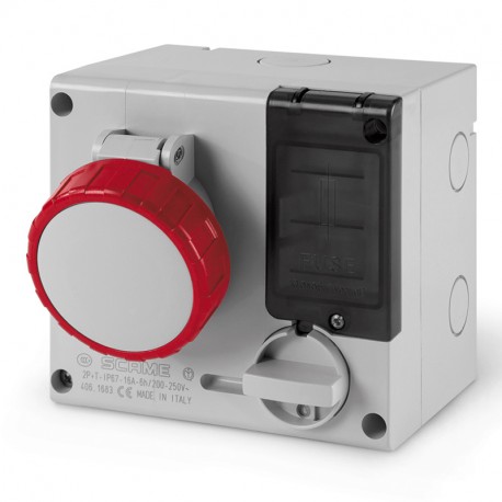 506.M1678 - 506.M1678 SCAME INTERLOCKED SOCKET 2P+E IP67 16A 9h