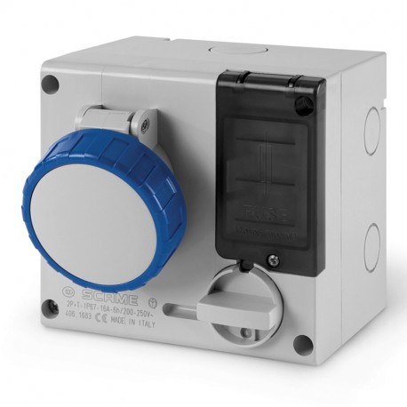 506.M1683 - 506.M1683 SCAME INTERLOCKED SOCKET 2P+E IP67 16A 6h