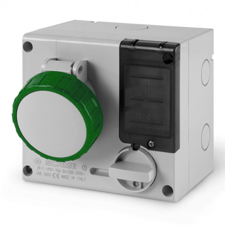 506.M16832 - 506.M16832 SCAME INTERLOCKED SOCKET 2P+E IP67 16A 2h 50V