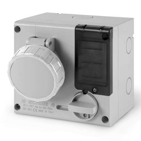 506.M16834 - 506.M16834 SCAME INTERLOCKED SOCKET 2P+E IP67 16A 3h