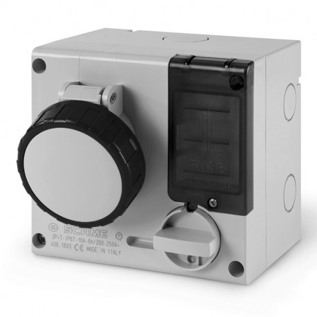 506.M16836 - 506.M16836 SCAME INTERLOCKED SOCKET 2P+E IP67 16A 7h