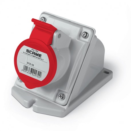 512.1657 - 512.1657 SCAME EUREKA SURF.M.SOC. ANGLED BOX 3P+N+E 16A