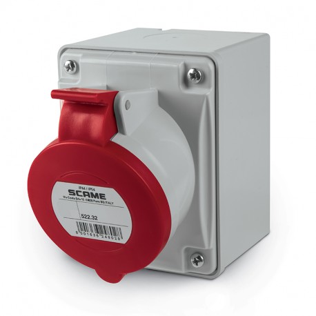 522.3258 - 522.3258 SCAME SOCKET OUTLET 2P+E IP44 32A 9h 380-415V