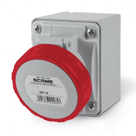 527.1658 - 527.1658 SCAME SOCKET OUTLET 2P+E IP67 16A 9h 380-415V