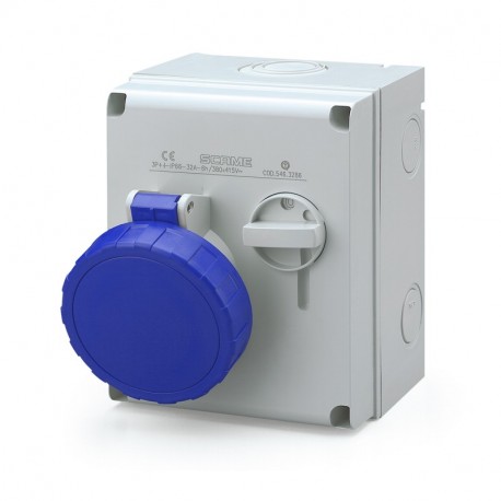 546.3283 - 546.3283 SCAME INTERLOCKED SOCKET 2P+E IP67 32A 6h