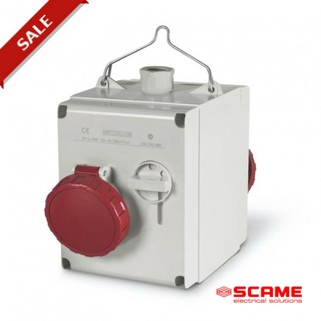 614.1623 - 614.1623 SCAME 2-WAY ADAPTOR 2P+E 16A IP66 INTERLOCKED