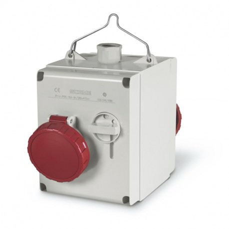 614.1626 - 614.1626 SCAME 2-WAY ADAPTOR 3P+E 16A IP66 INTERLOCKED
