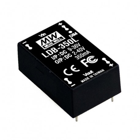 LDB-300L - LDB-300L MEANWELL DC-DC Buck-Boost LED Driver (CC), Input 9-36VDC, Output 40VDC / 0.3A, Built-in PWM and Rem..