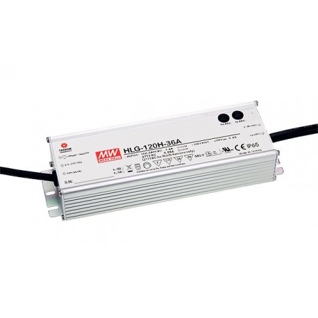 HLG-120H-20A - HLG-120H-20A MEANWELL AC-DC Single output LED driver Mix mode (CV+CC) with built-in PFC, Output 20VDC / 6A, ..