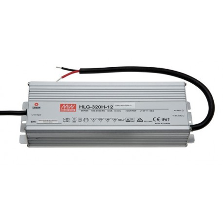 HLG-320H-30 - HLG-320H-30 MEANWELL AC-DC Single output LED driver Mix mode (CV+CC) with built-in PFC, Output 30VDC / 10.7A..