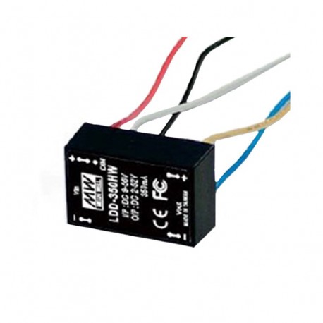 LDD-350HW - LDD-350HW MEANWELL DC-DC Step down LED driver Constant Current (CC), Input 9-56VDC, Output 0.35A / 2-52VDC, ..