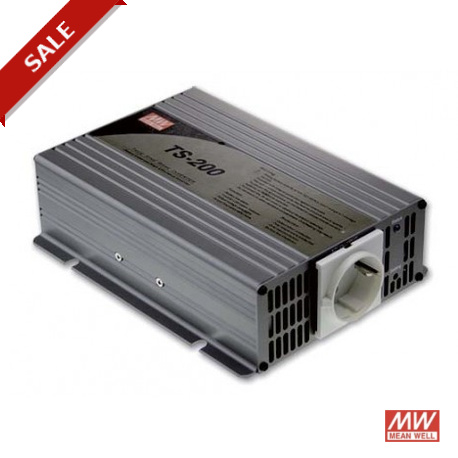 TS-200-112B - TS-200-112B MEANWELL True Sine Wave DC-AC Power Inverter, battery 12VDC/20A, Output 110VAC, 200W, EU AC Outp..