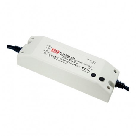 HLN-80H-12A - HLN-80H-12A MEANWELL AC-DC Single output LED driver Mix mode (CV+CC), Output 12VDC / 5A, IP64, cable output,..