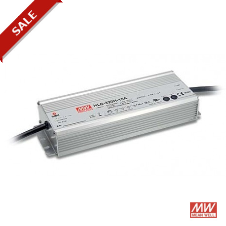 HLG-320H-24C - HLG-320H-24C MEANWELL AC-DC Single output LED driver Mix mode (CV+CC) with built-in PFC, Output 24VDC / 13.3..
