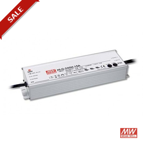 HLG-240H-24C - HLG-240H-24C MEANWELL AC-DC Single output LED driver Mix mode (CV+CC) with built-in PFC, Output 24VDC / 10A,..